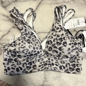 Varley Watson Grey Cheetah Sports bra